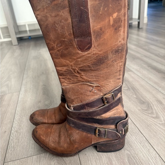 FREEBIRD By Steven Dakota Brown Leather Distressed Boots Size 8 - Picture 3 of 10